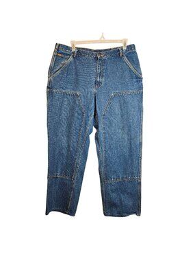 SOREL Mens 38x30 Double Knee Carpenter Jeans Work Heavy Blue Denim Carpenter
